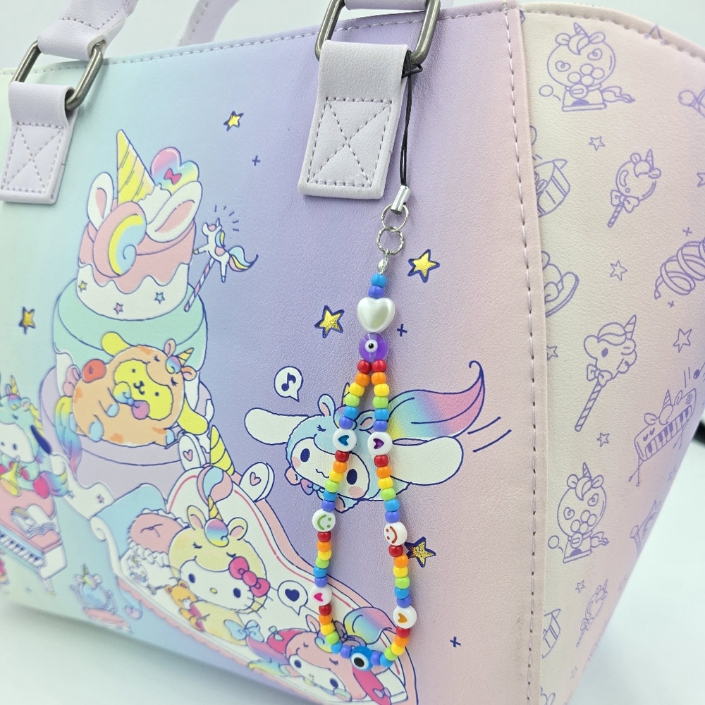 Handmade Rainbow Pride Evil Eye Phone Charm Handbag Charm